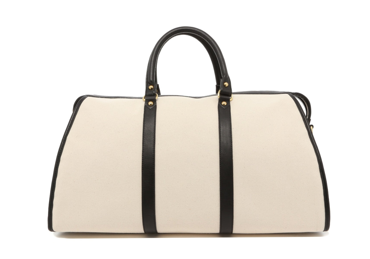 Hampton Duffle - Natural/Black Trim - 18oz Canvas - Black Cordura