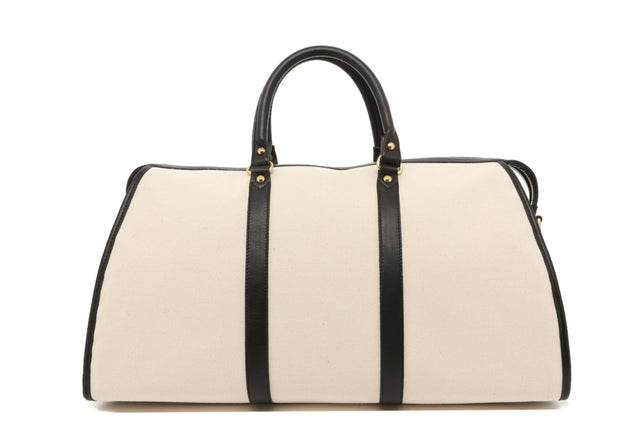 Hampton Duffle - Natural/Black Trim - 18oz Canvas - Black Cordura