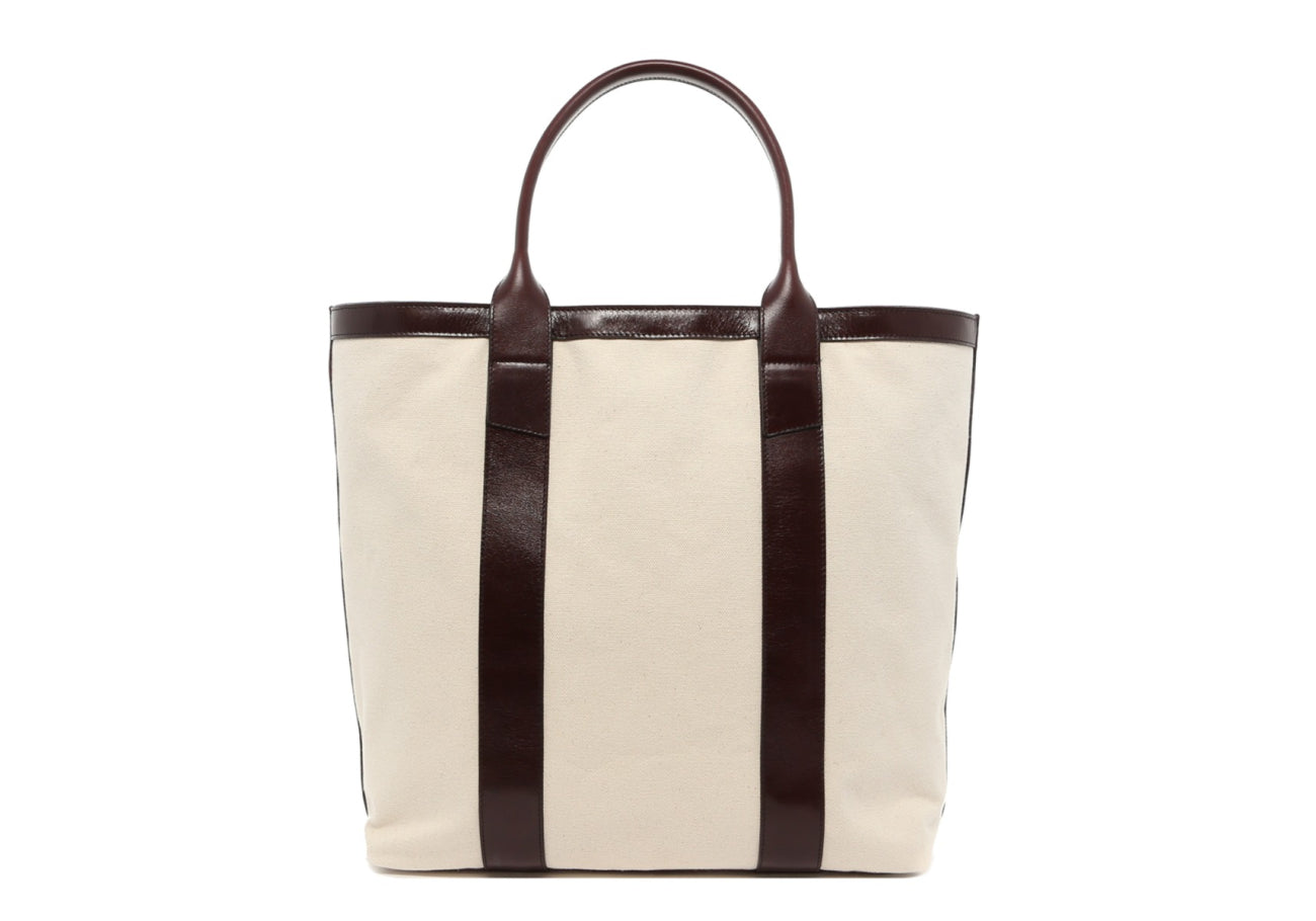 Tall Tote - Natural 18 oz Canvas / Glossy Maroon Trim