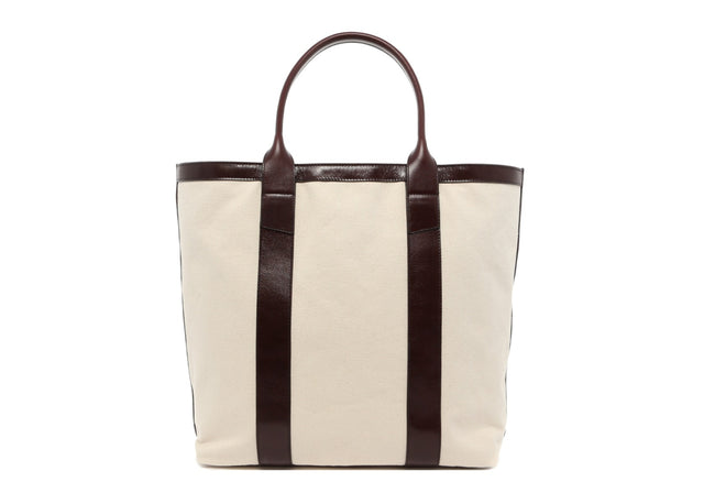 Tall Tote - Natural 18 oz Canvas / Glossy Maroon Trim