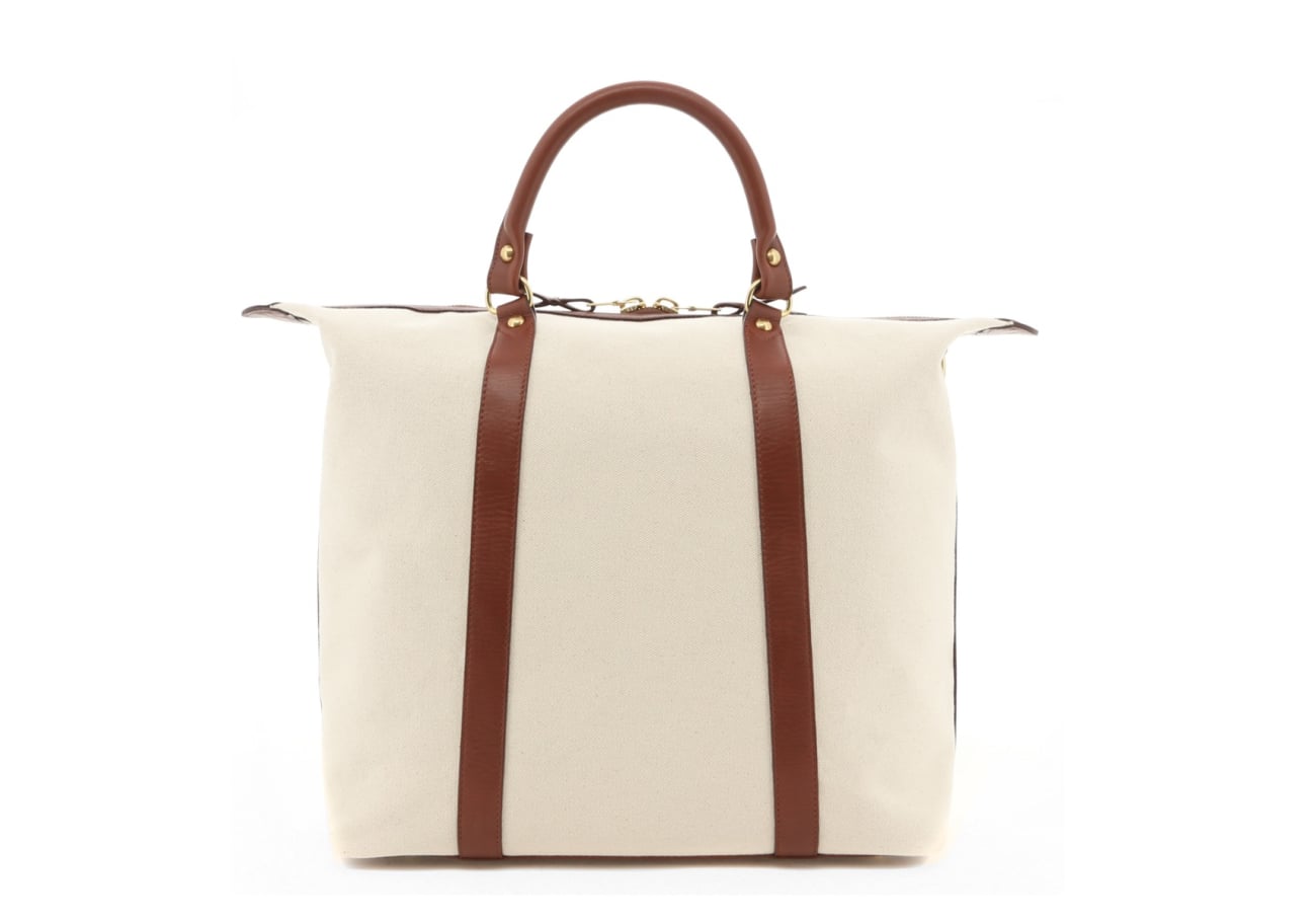 Hampton Tote - Natural / Chestnut Trim - 18oz Canvas