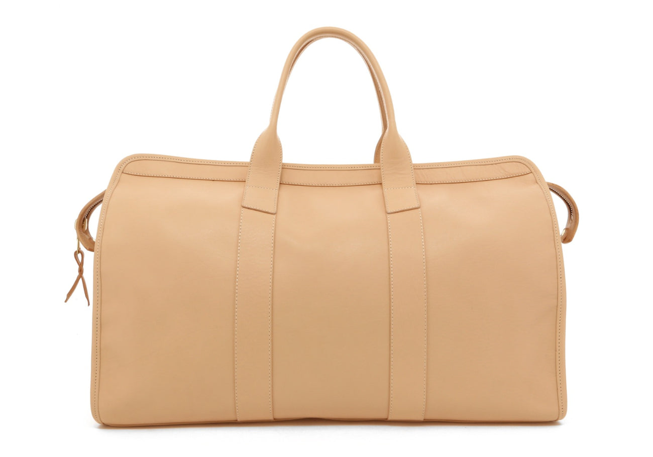 Signature Travel Duffle - Natural Tumbled Leather - Brown Interior