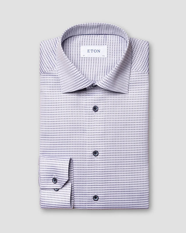 Blau-weißes Dobby-Hemd - Eton