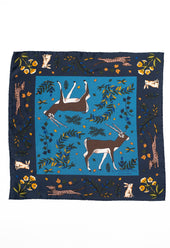 Navy Antelope Silk Pocket Square