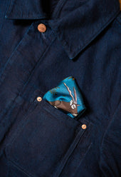 Navy Antelope Silk Pocket Square