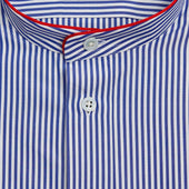 Bengal Stripe Cotton Nightshirt With Red Piping