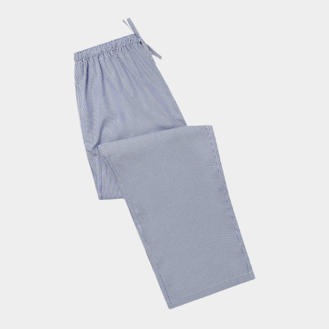 Navy Bengal Stripe Cotton Poplin Pyjama Bottoms