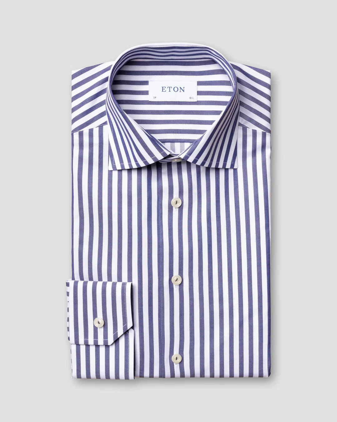 Dark Blue Striped Signature Twill Shirt Eton