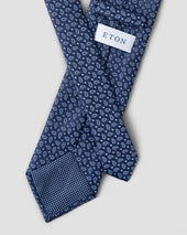 Navy Micro Paisley Print Silk Tie