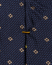 Navy Geometric Silk Tie