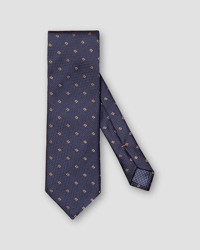 Seidenkrawatte Navy mit geometrischem Muster