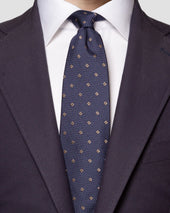 Navy Geometric Silk Tie