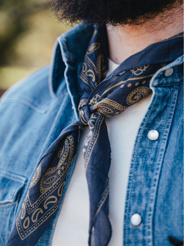Blue Paisley Pattern Bandana Nevada