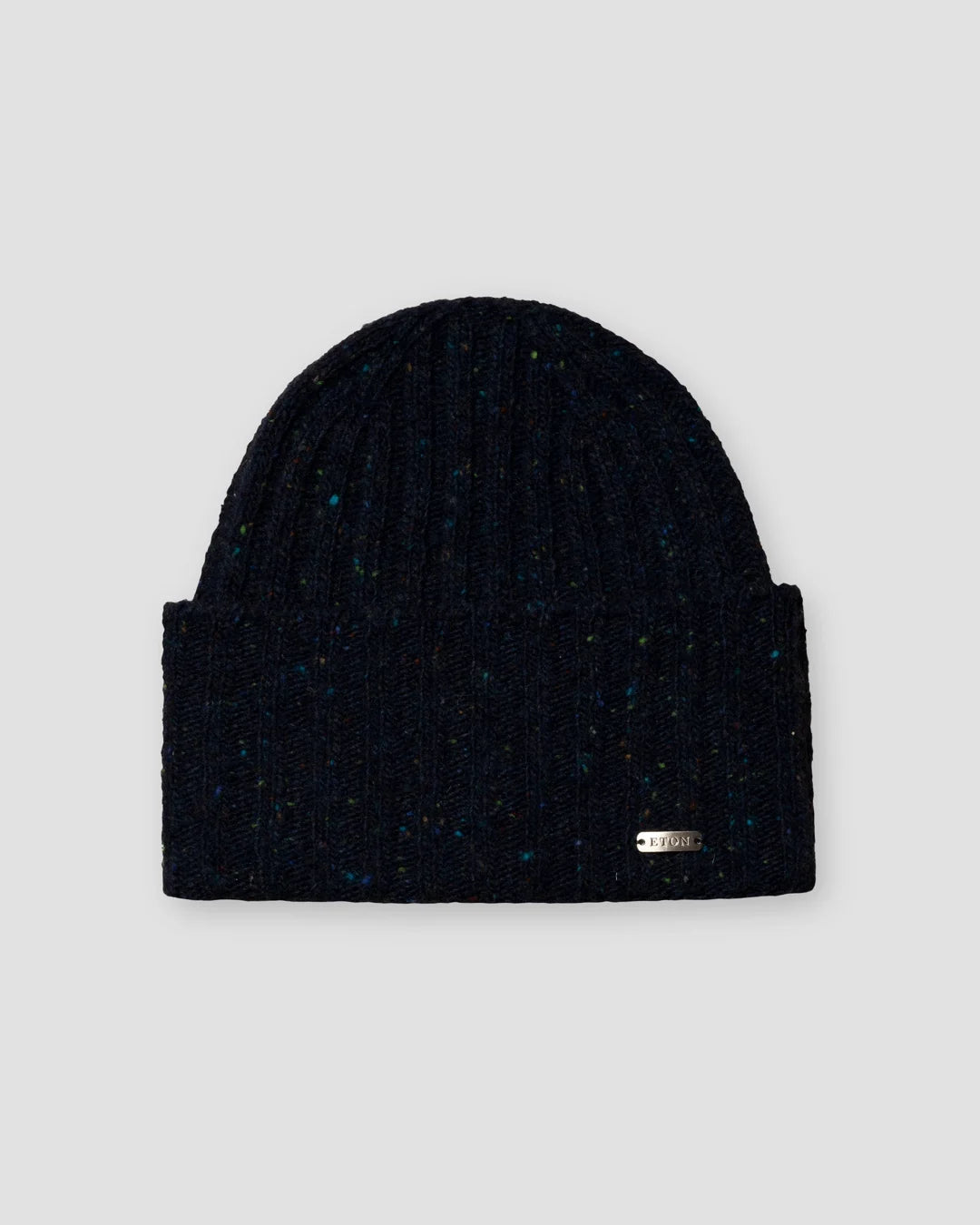 Navy Knitted Wool Blend Beanie