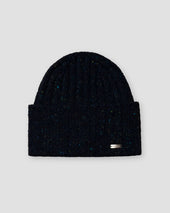 Navy blue Knitted Wool Blend Beanie