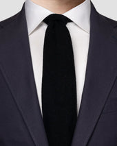 Navy Solid Woven Cashmere Tie