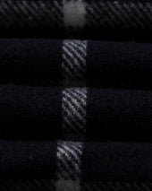 Navy Checked Wool Scarf