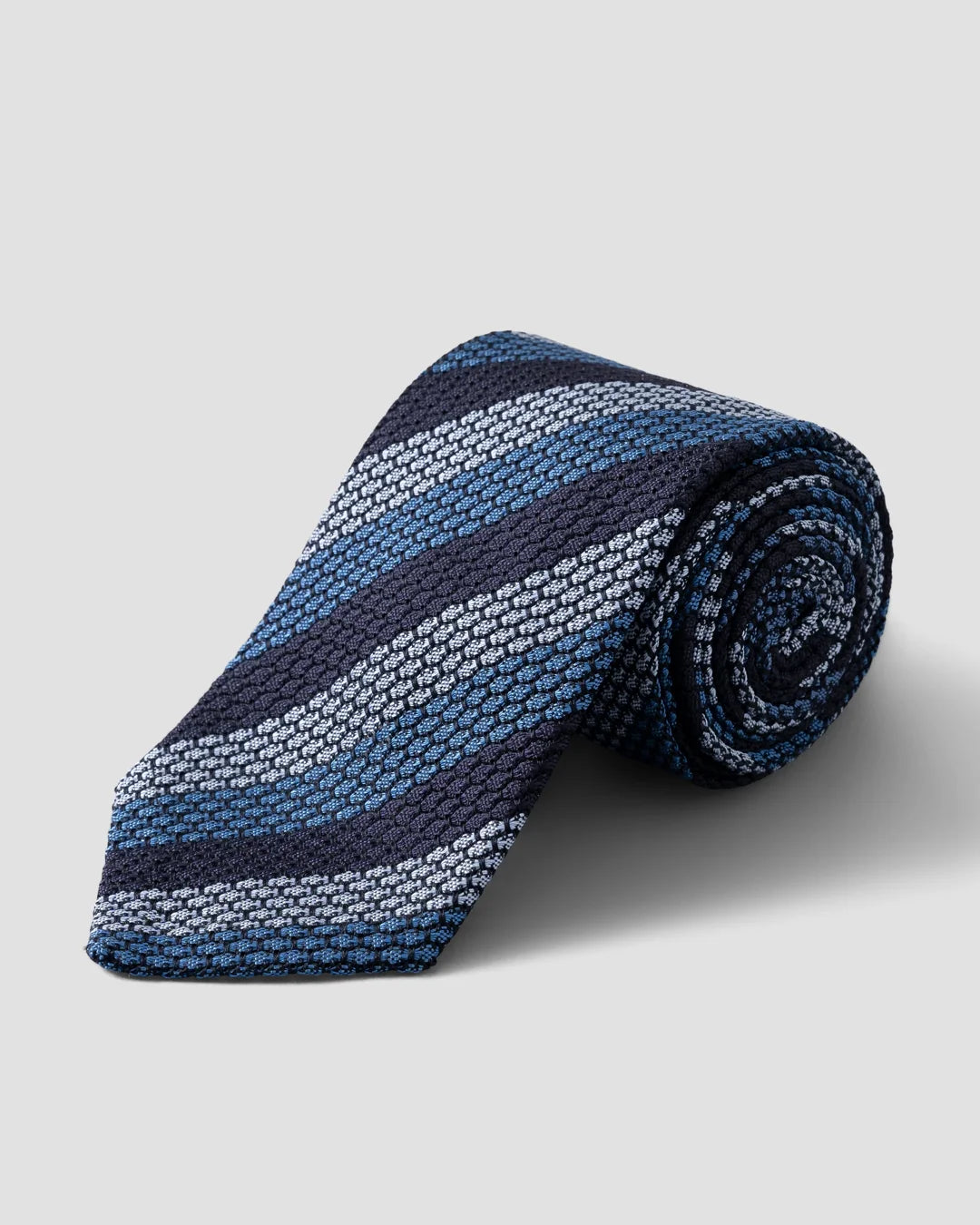 Navy Striped Grenadine Silk Tie