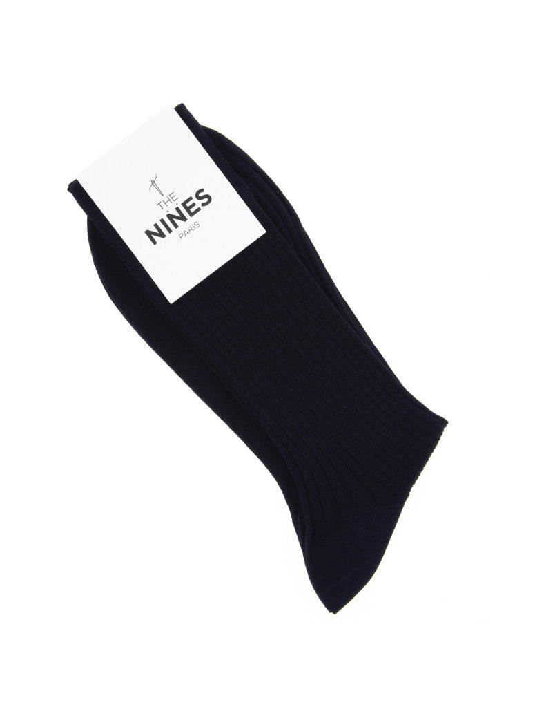 Blue Cotton Lisle Socks