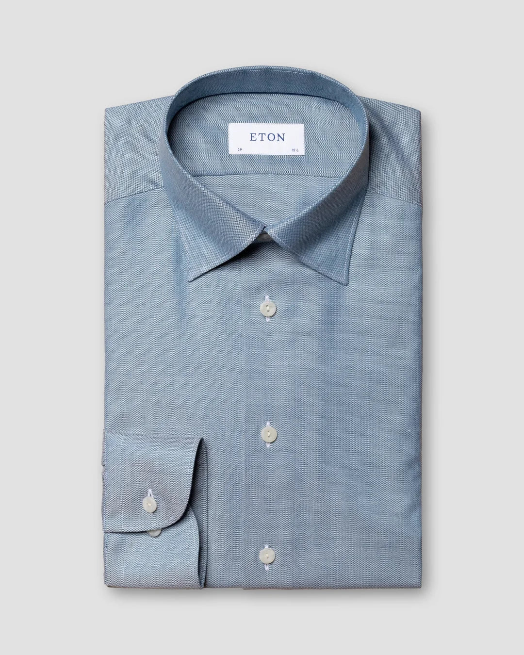 Cotton Lyocell Stretch Knit Effect Shirt Eton