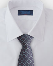 Blue Dainty Floral Check Printed Silk Tie