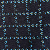 Blue Dainty Floral Check Printed Silk Tie