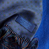 Blue Diamond Square Silk Cashmere Scarf
