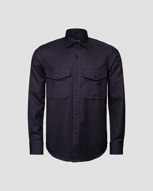 Navy Heavy Dobby Overshirt - Eton