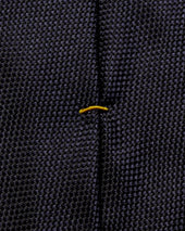 Navy Silk Tie Lemon Embroidered Detail