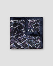Navy Glass Silk Pocket Square