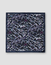 Navy Glass Silk Pocket Square