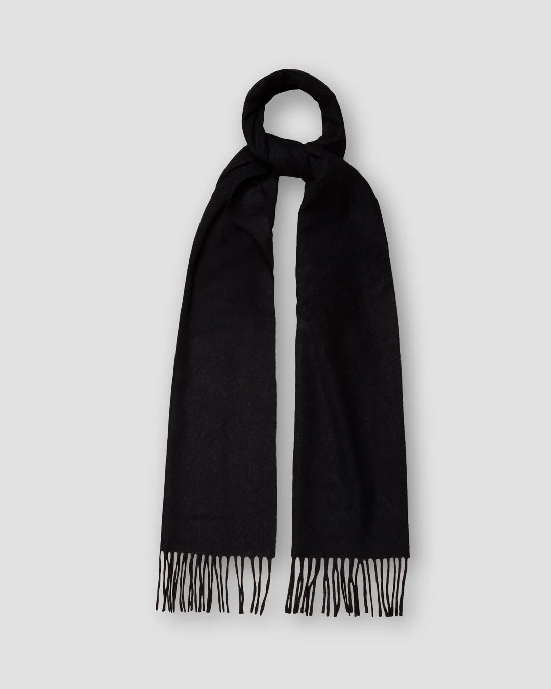 Navy Herringbone Wool Scarf