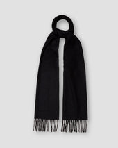 Navy Herringbone Wool Scarf