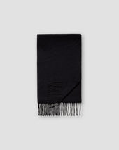 Navy Herringbone Wool Scarf