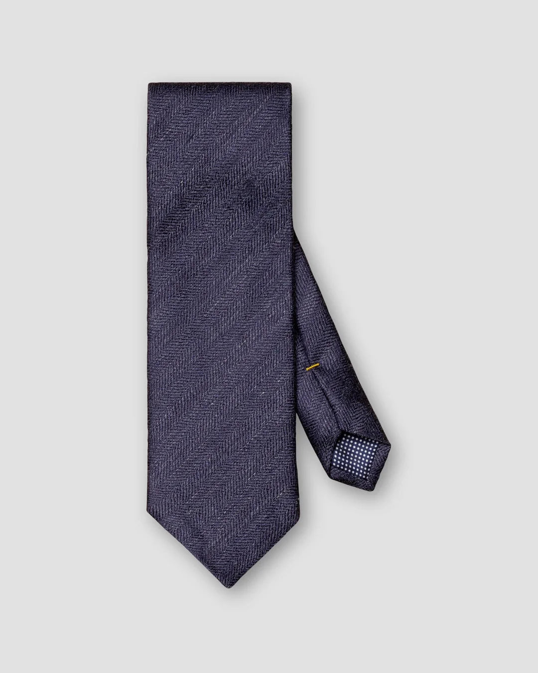 Navy Herringbone Silk Linen Tie