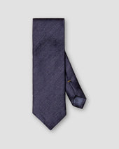 Herringbone-Krawatte aus Seiden-Leinen-Gemisch in Navy