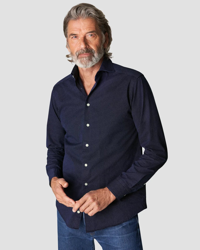 Denimhemd aus Recyclingbaumwolle in Navy - Eton