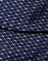 Navy Dotted Silk Bow Tie Ready Tied