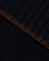 Navy Knitted Wool Scarf