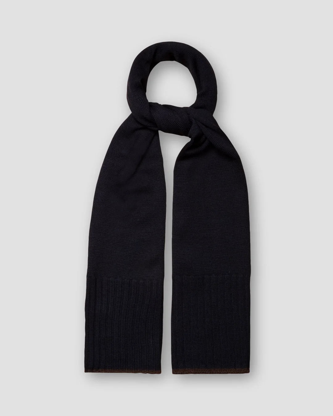 Navy Knitted Wool Scarf