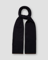 Navy Knitted Wool Scarf