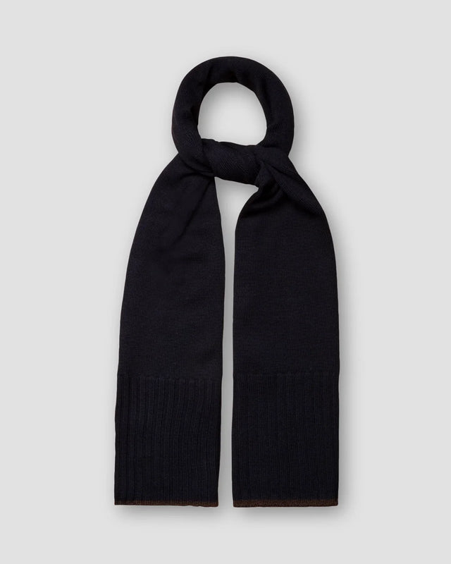 Navy Knitted Wool Scarf