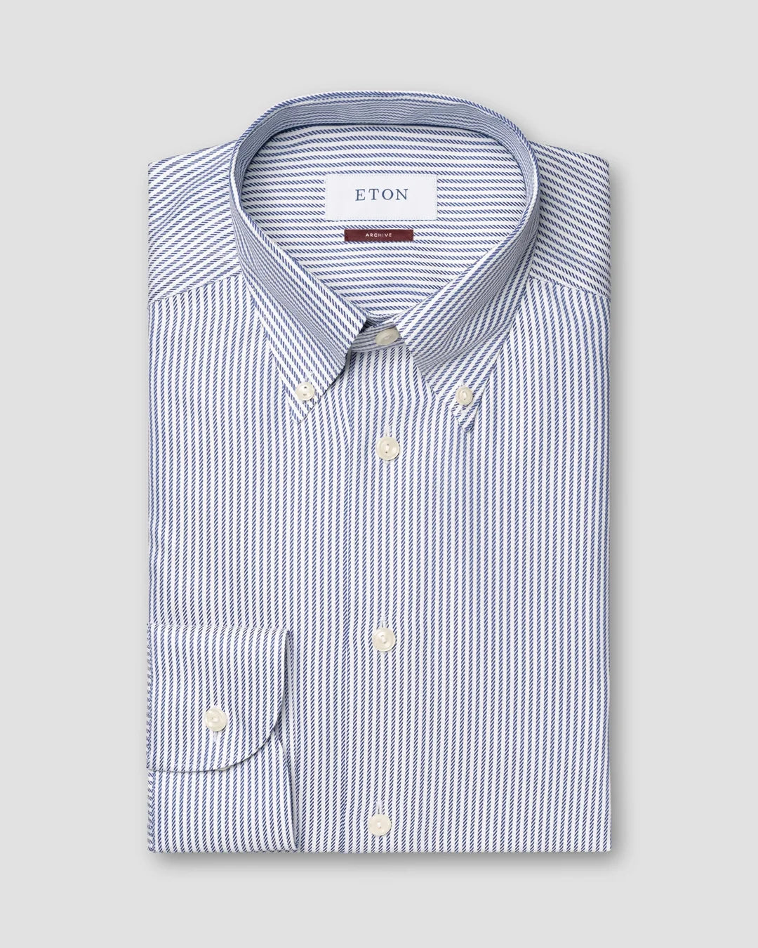 Striped Textured Twill Shirt Eton