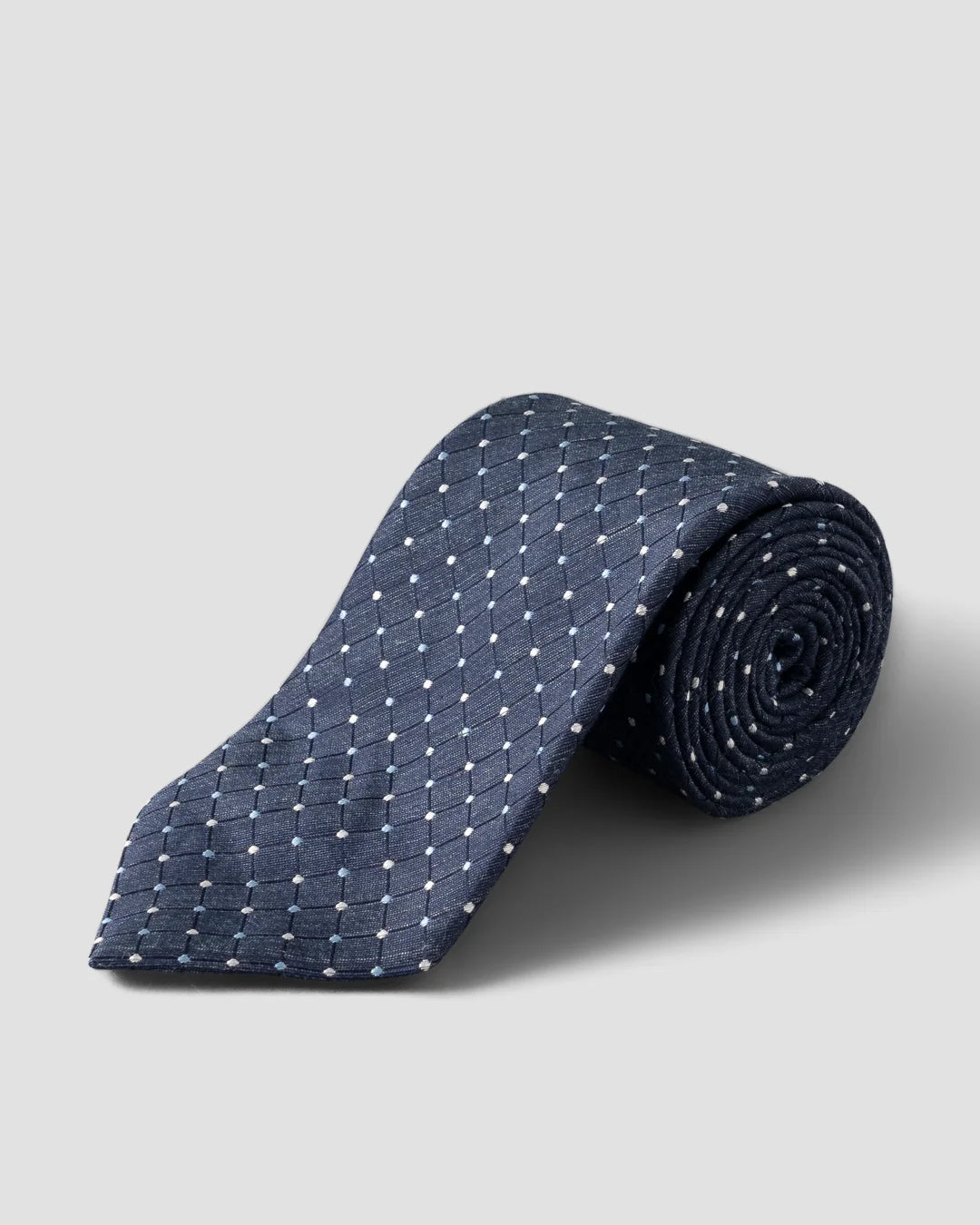 Checked Silk Linen Tie Eton