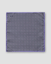 Navy Medallion Silk Pocket Square