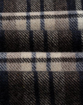 Navy Tartan Checked Wool Scarf