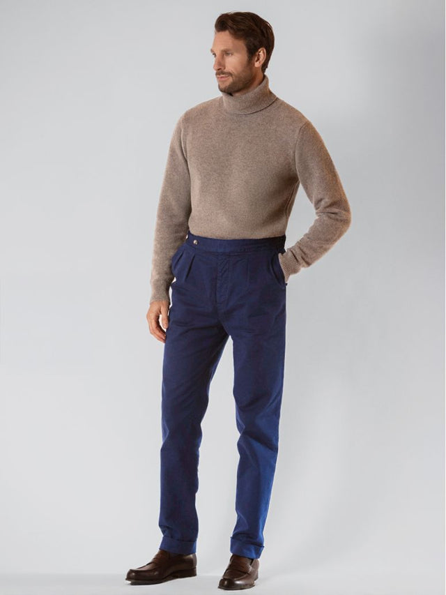 Navy blue pleated trousers - Bilbao