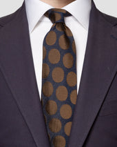 Navy Polka Dots Silk Tie