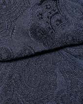 Navy Paisley Print Silk Bow Tie Self Tied