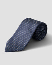 Seidenkrawatte mit geometrischem Muster Navy